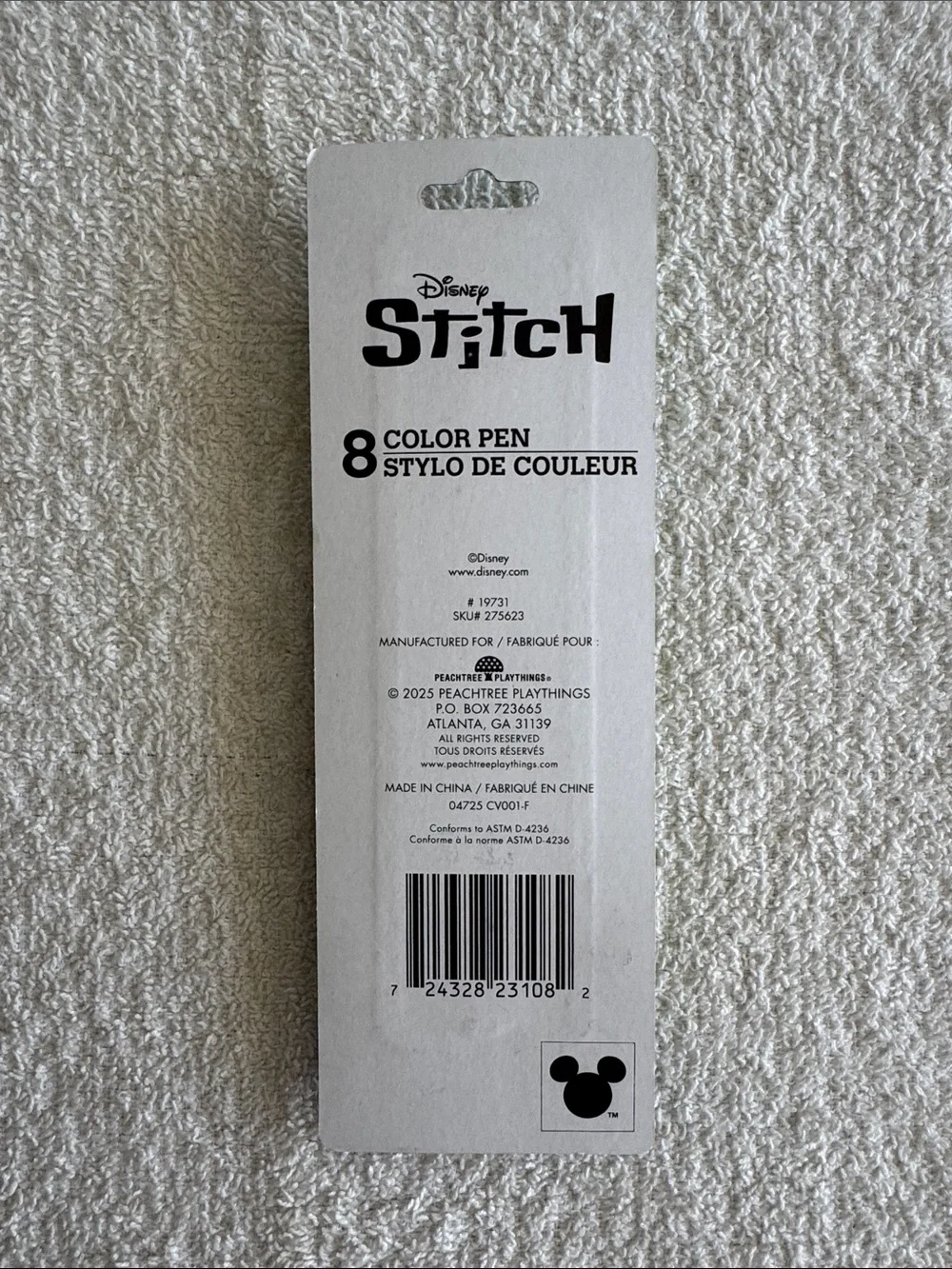 Disney Stitch 8-Color Multi Pen - Light Blue with Pink Accent
